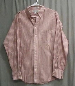 Vintage Burberrys London Shirt Men 16 34 Stripe Red White Button Up Long Sleeve - Picture 1 of 7