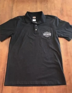 Camisa Polo Harley Davidson Negra Bowling Verde Kentucky Bolsillo Bordado Talla M - Imagen 1 de 7