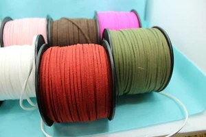 Jewellery Making Environmental Faux Suede Cord, 3.0x1.4mm; Various Colours, 1m - Picture 1 of 21