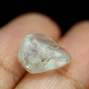 Zaffiro bianco Ceylon naturale non riscaldato certificato 5,91 ct Sri Lanka grezzo 11x9 mm - Foto 1 di 6