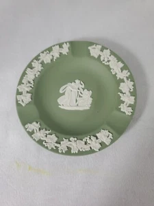 Wedgwood Olive Green JasperWare 4.5 Inch Ashtray Made in England - Free Shipping - Picture 1 of 5