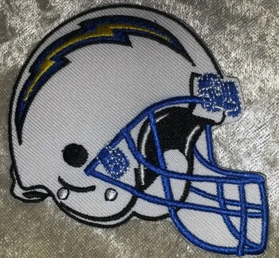 Los Angeles Chargers Helmet 3.5" Iron On Embroidered Patch~FREE Tracking!