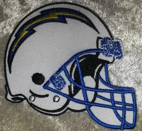 Los Angeles Chargers  Helmet 3.5" Iron On Embroidered Patch~FREE Ship! Cover