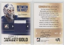 2010-11 ITG Between the Pipes Game-Used Gold Jersey /10 Jonas Gustavsson #M-29