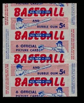1952 Bowman Baseball Original 5-Cent Wax Pack Wrapper - Изображение 1 из 2