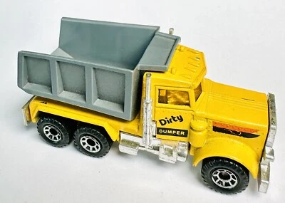Matchbox Peterbilt Dirty Dumper Dump Truck Lesney 1981 Yellow & Grey 3” 1/64 - Изображение 1 из 4
