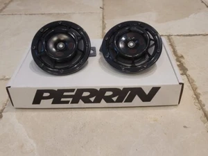 Hella Supertone Horns Gloss Black W/ Perrin Bracket. 2020 - 2024 Subaru Outback - Picture 1 of 3