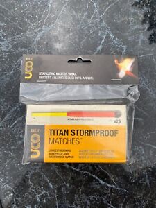 NEW UCO Titan Stormproof Matches 25-Pack w/2 Extra Strikers Windproof Waterproof