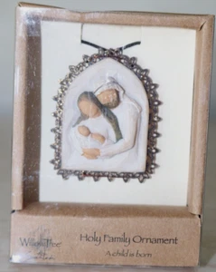 Willow Tree Holy Family Ornament Metal Scallop Frame Holiday Christmas #26241 - Picture 1 of 4