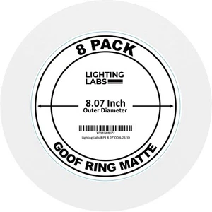 8 Pack Matte White Goof Trim Ring for 6 inch Recessed Can Lighting Down Light - Picture 1 of 8
