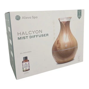 Alieva Spa Halcyon Mist Diffuser with Essential Oil Wood Grain USB Aromatherapy - Picture 1 of 5