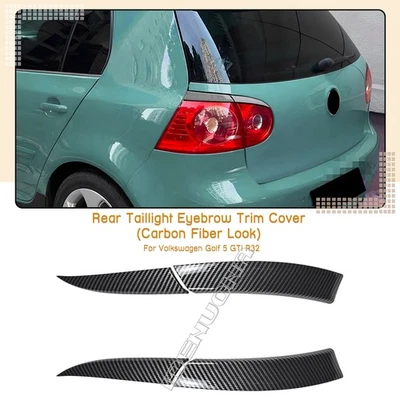 Carbon Look Taillight Eyelid Eyebrow Trim For Volkswagen Golf 5 GTI R32 Base - Image 1 of 4