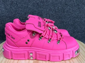 Gaisima Mens New Stylish Metal Punk Big Head Derby Shoes Pink Size 10 - Picture 1 of 13