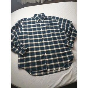 Ralph Lauren Big Shirt Mens Size L Blue Green Tan Plaid Long Sleeve Button Down - Picture 1 of 7