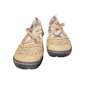 Jambu Women's Handmade Leather Brown Blossom Encore Flats Size 8.5 Memory Foam - Picture 1 of 9