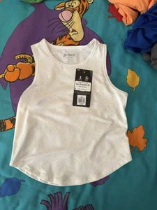 BNWT GIRL'S PRINCE TENNIS X-SMALL PRINT TANK WHITE COURT LINES $30 - Picture 1 of 2