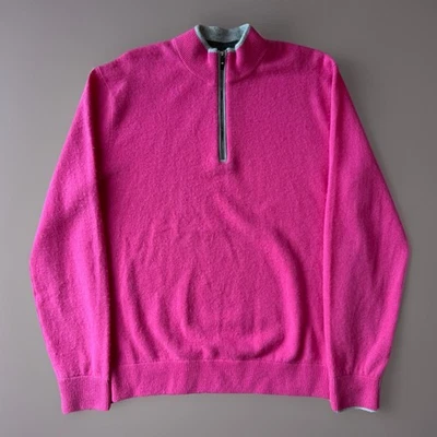 Greyson 1/4 Zip Pullover M Pink Wool Golf Sportswear Lightweight Outerwear - Image 1 of 4