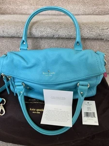 NEW Vintage Kate Spade  Leather Double Handle Crossbody Satchel Bag Org $348 - Picture 1 of 14