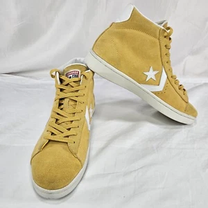 Converse Pro Leather Mid Runner 76 Limited Men 10.5 M Canary Yellow Suede Chucks - Picture 1 of 8