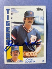 SIGNED JOHN MARTIN 1984 AUTOGRAPHED TOPPS BASEBALL CARD - TIGERS