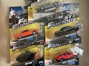 Mattel Fast and Furious 1/55 scale x 5 Dodge ice Charger Letty's Corvette Ripsaw - Picture 1 of 6