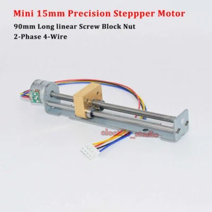 90mm Long Linear Screw Nut Slider DC 5V 2-phase 4-wire Micro 15mm Stepper Motor - Picture 1 of 10