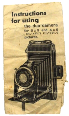 Original Instructions for Using the Duo Camera for 6x9 and 4x6 Photos 1930-1940 - Image 1 of 4