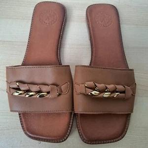 Penelope Chilvers Leather Chain Mule Sandals UK6 EU39 - Picture 1 of 7