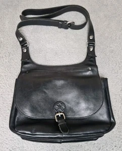 Patricia Nash Women's Distressed Leather Linny Saddle Bag Black - Picture 1 of 13