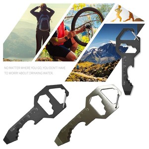 Steel Multifunction Scale Bottle Opener Screwdriver Outdoor Card Tool Key Chain