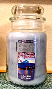 MAJESTIC MT. FUJI 22 OZ CANDLE YANKEE CANDLE ORIGINAL LARGE JAR HOMEWARMER BLUE - Picture 1 of 2