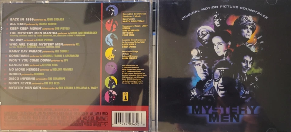 Mystery Men Soundtrack CD 1999 Interscope Bee Gees Trammps Violent Femmes Spy - Image 1 of 1