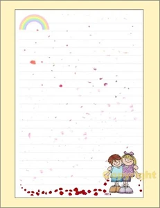 Rainbow Boys & Girls - Writing Paper with envelopes 12+6 (lined) - Picture 1 of 2