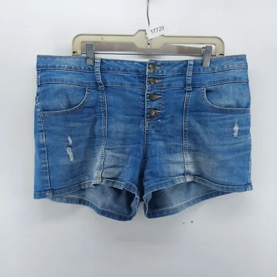 Bongo denim shorts women junior size 13 denim blue high waisted button fly summe - Image 1 of 4
