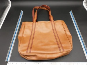 Large, Vintage brown leather 'Holiday Fair inc' tote/purse Taiwan R.O.C. #1631 - Picture 1 of 11