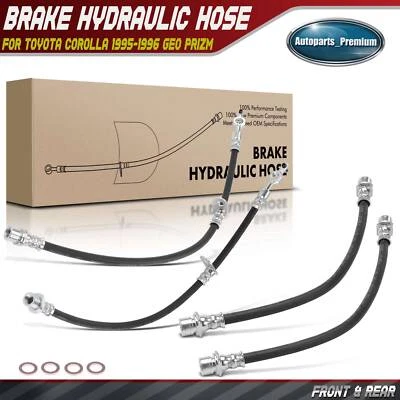 Manguera hidráulica de freno delantero y trasero 4 piezas para Toyota Corolla 1995-1996 Geo Prizm Foto 1 de 4