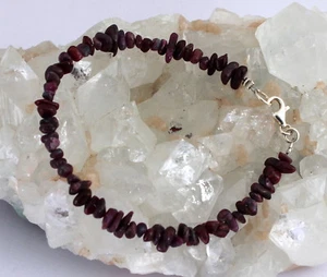 Rubí Pulsera Banda de Brazo de Piedra Preciosa Rubinarmband Pinzas Pepitas Rojo - Bild 1 von 2