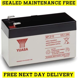 YUASA 12V 1.2AH (1.3AH) Rechargeable Battery Fire & Burglar Alarm Security - Picture 1 of 4