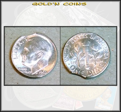 1962-D ERROR Roosevelt Silver Dime - Nice Clip - Uncirculated - BINo Cover