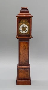 Vtg Dennis Jenvey Burlwood Grandfather Clock Artisan Dollhouse Miniature 1:12 - Picture 1 of 13