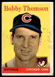 Bobby Thomson 1958 Topps #430 Chicago Cubs - Imagen 1 de 2