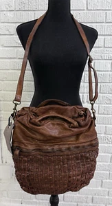FABULOUS LANGELLOTTI ITALIAN BROWN LEATHER HANDBAG - Picture 1 of 12