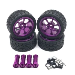 4PCS Wheels Rim Hubs + Rubber Tires 1/14 RC Car Metal Parts For Wltoys 144001 r - Picture 1 of 16