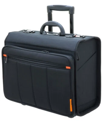 Aktenkoffer Pilotenkoffer Erweiterbar Rollen Akten Trolley Schwarz 47 cm Bowatex