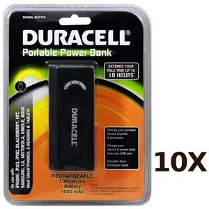 10X Duracell DU7170 4.000mAh Wiederaufladbare Tragbare Powerbank - Schwarz - Bild 1 von 3