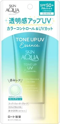 Protector solar ROHTO SKIN AQUA TONE UP UV ESSENTIAL 80g SPF50+ PA++++ verde menta Foto 1 de 3