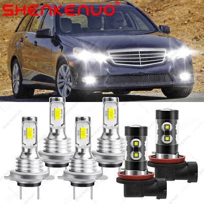 For Mercedes-Benz E350 E320 E550 - 6x White LED Headlight + Fog Light Bulbs Kit - Image 1 of 4