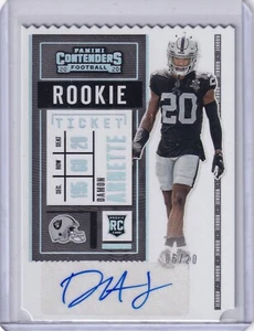 Damon Arnette 2020 Panini Contenders Var. Rookie Ticket Stub Die-Cut Rc Auto /20 - Picture 1 of 2