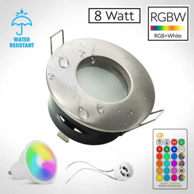 Faretto led doccia 8w Cromoterapia da incasso LED RGB + luce bianca impermeabile - Immagine 1 di 4