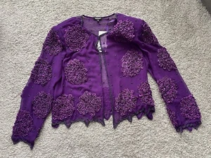 NWT - Krishma | Evening Beaded Purple Jacket | Size M - Picture 1 of 7